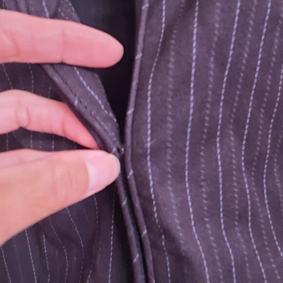 G2000 Blazer Size 7 Juniors Black Pinstripe Wool Blend Long Sleeve Hook Closure - Picture 6 of 12